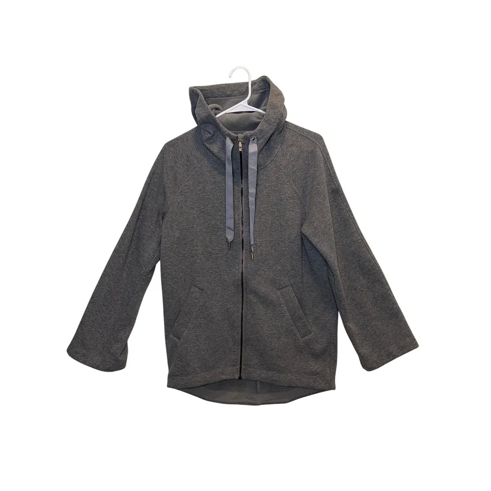 Lululemon On The Daily Hoodie Heather Medium Grey FullZip Sweatshirt Jacket Gold